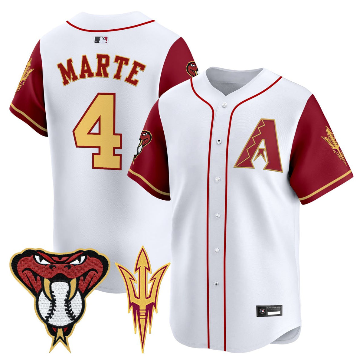 Arizona Diamondbacks White Jersey -  Stitched