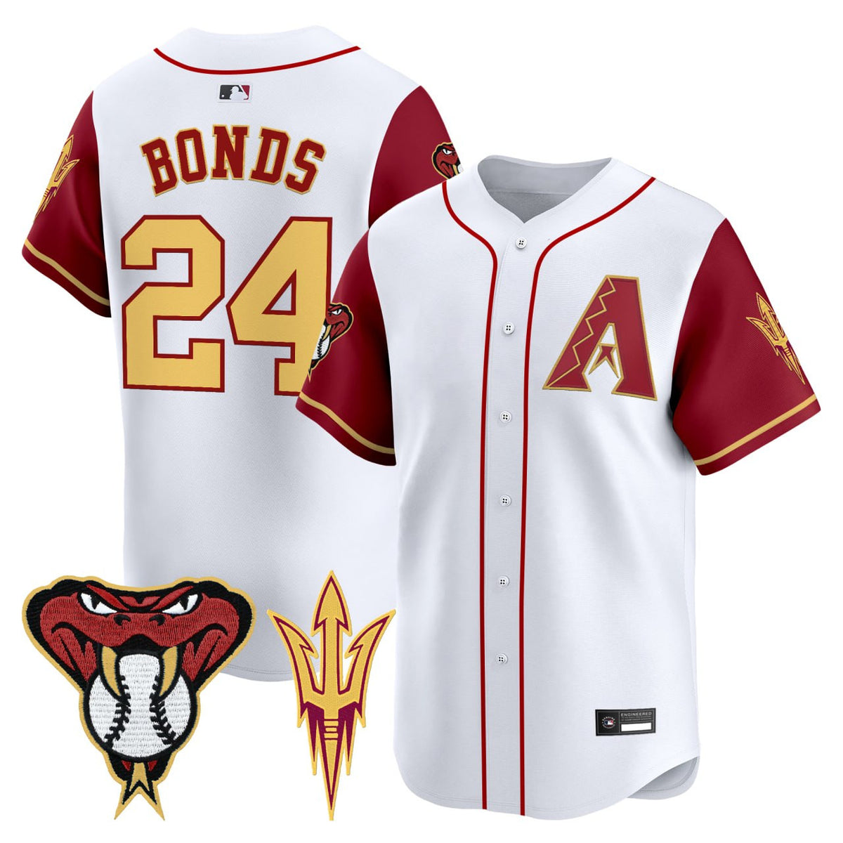 Arizona Diamondbacks White Jersey -  Stitched