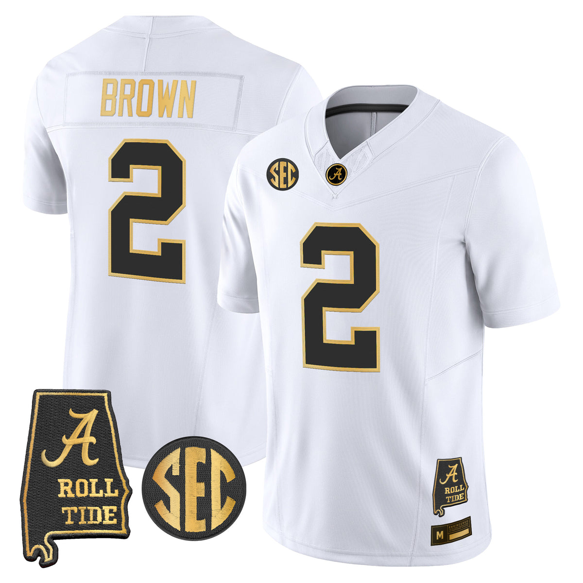 Alabama Crimson Tide 2026 Gold Vapor Limited Jersey - Alabama Map - Stitched