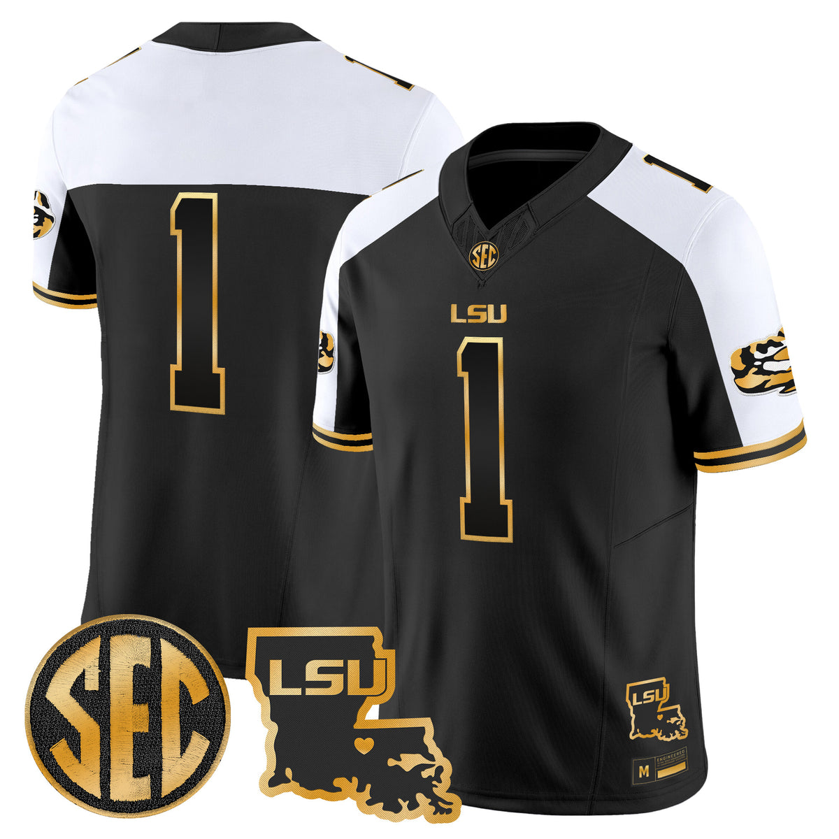 LSU Tigers 2026 Louisiana Patch Gold Vapor Limited Jersey - Stitched