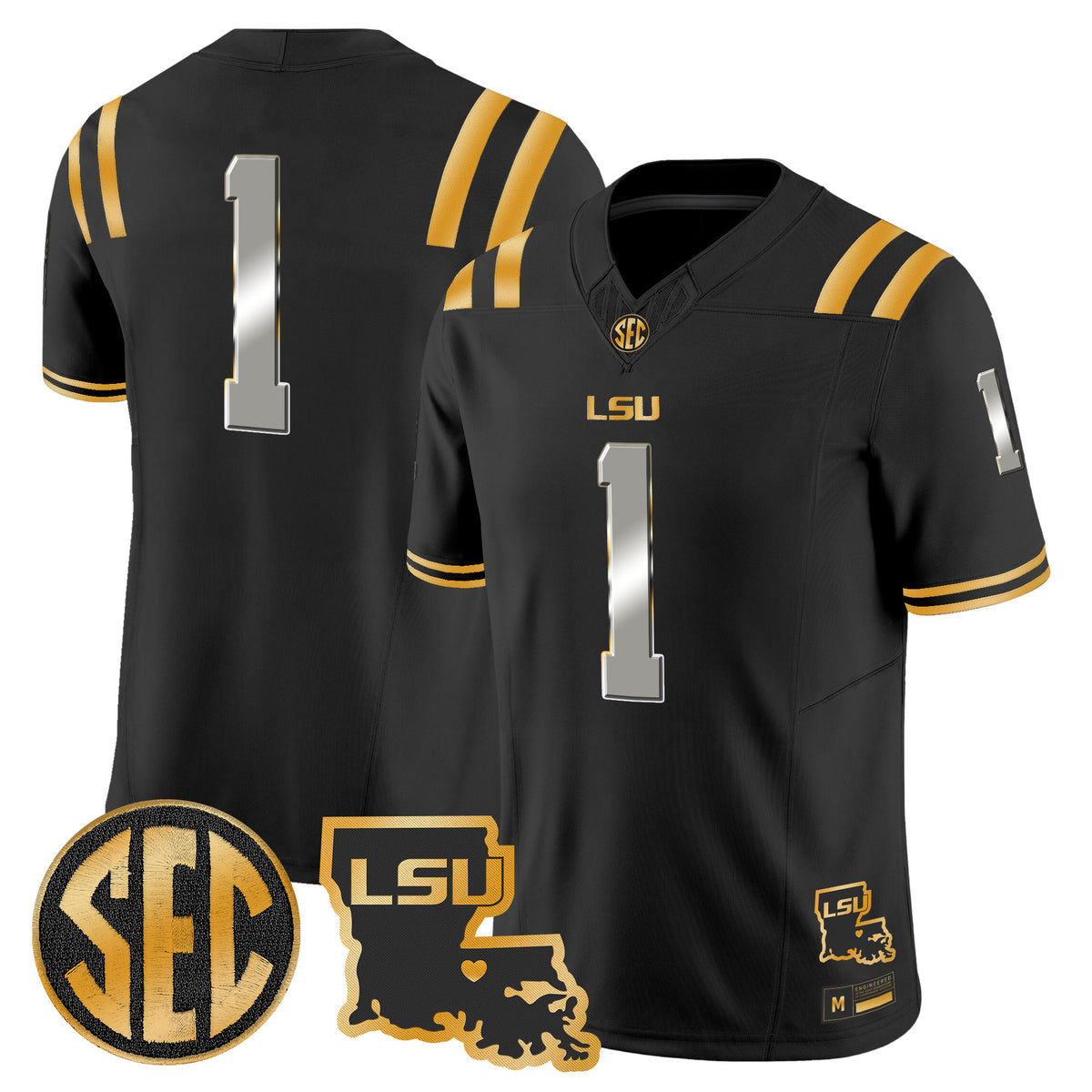 LSU Tigers 2026 Louisiana Patch Gold Vapor Limited Jersey - Stitched