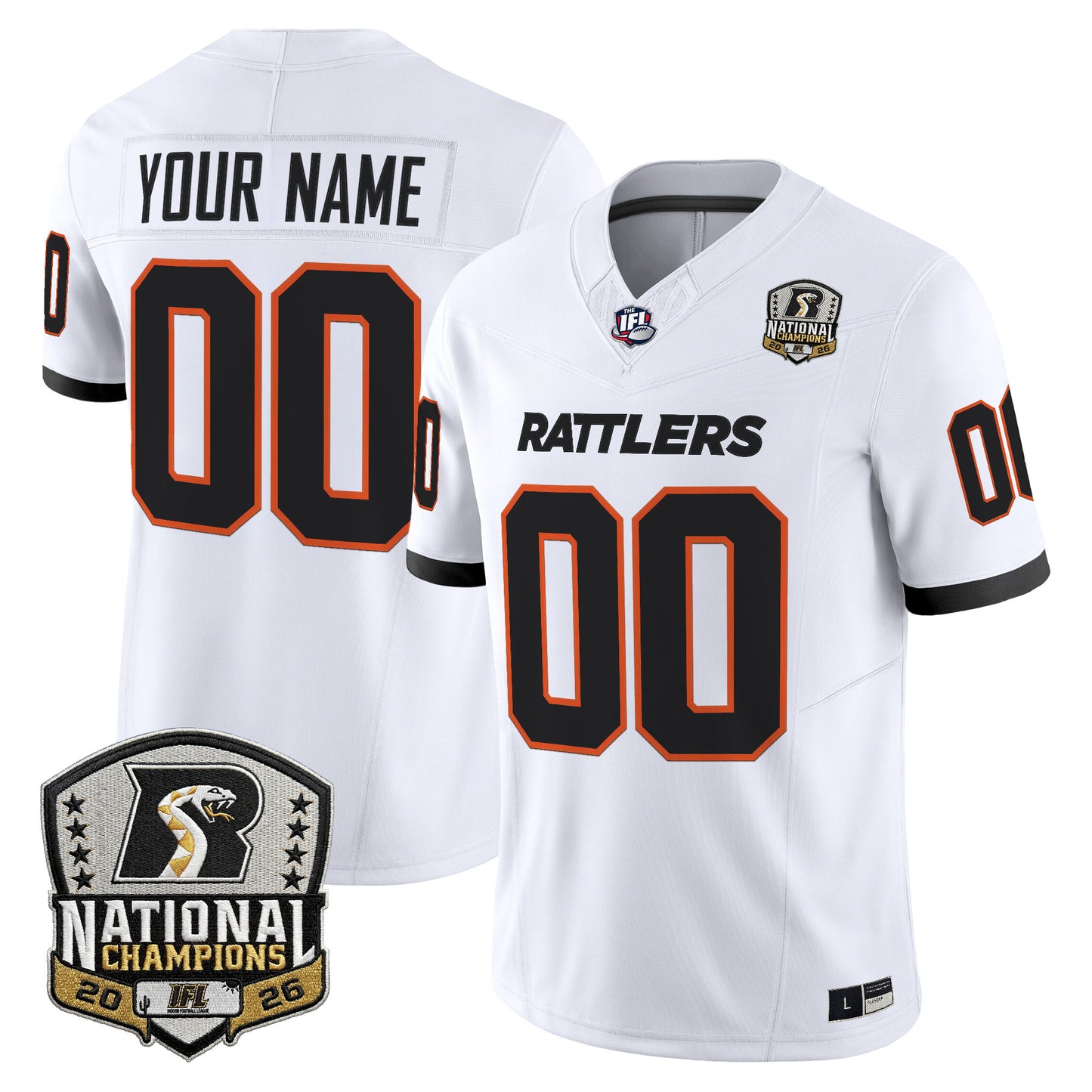 Arizona Rattlers 2026 Vapor Limited Custom Jersey - National Campions Patch - All Stitched