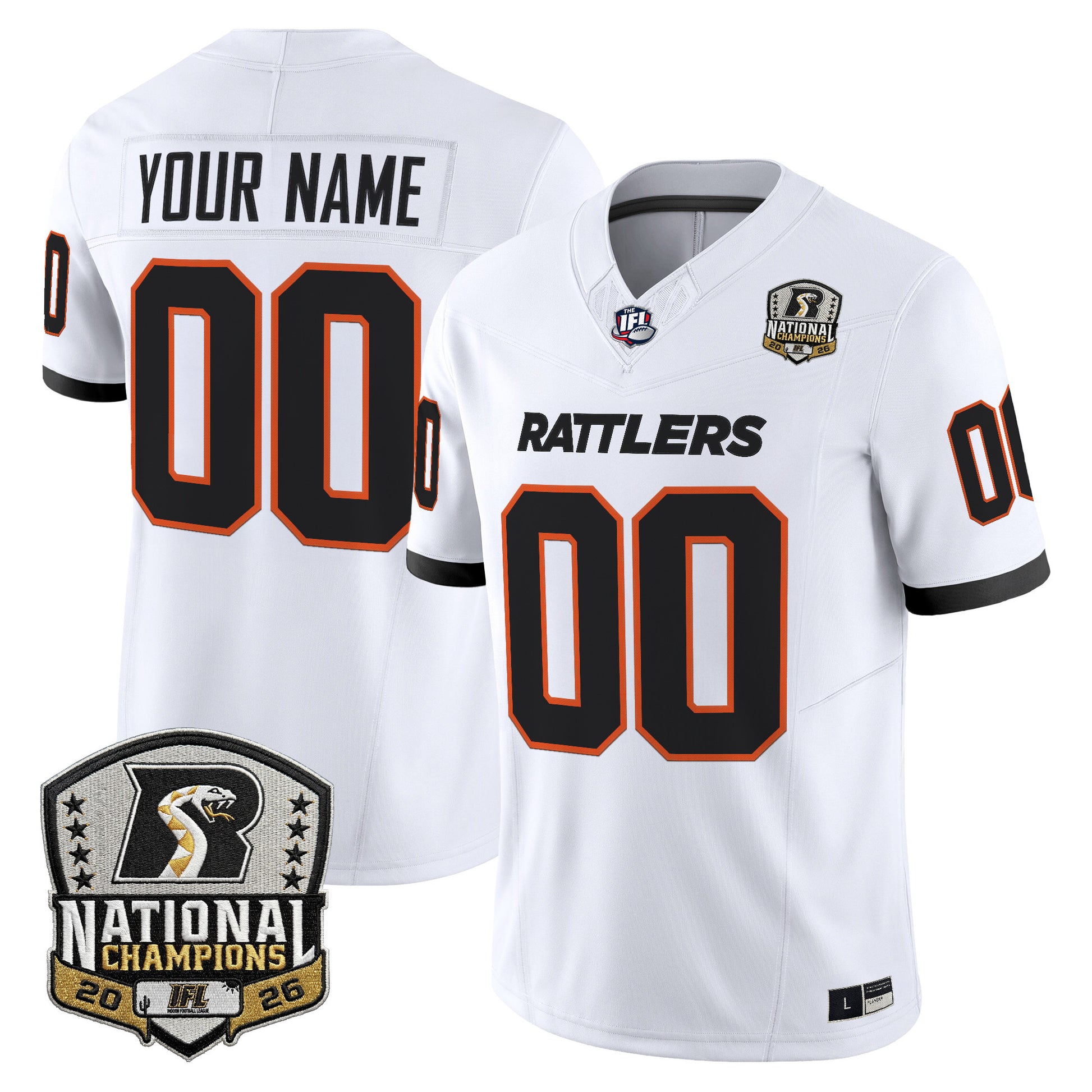 Arizona Rattlers 2026 Vapor Limited Custom Jersey - National Campions Patch - All Stitched