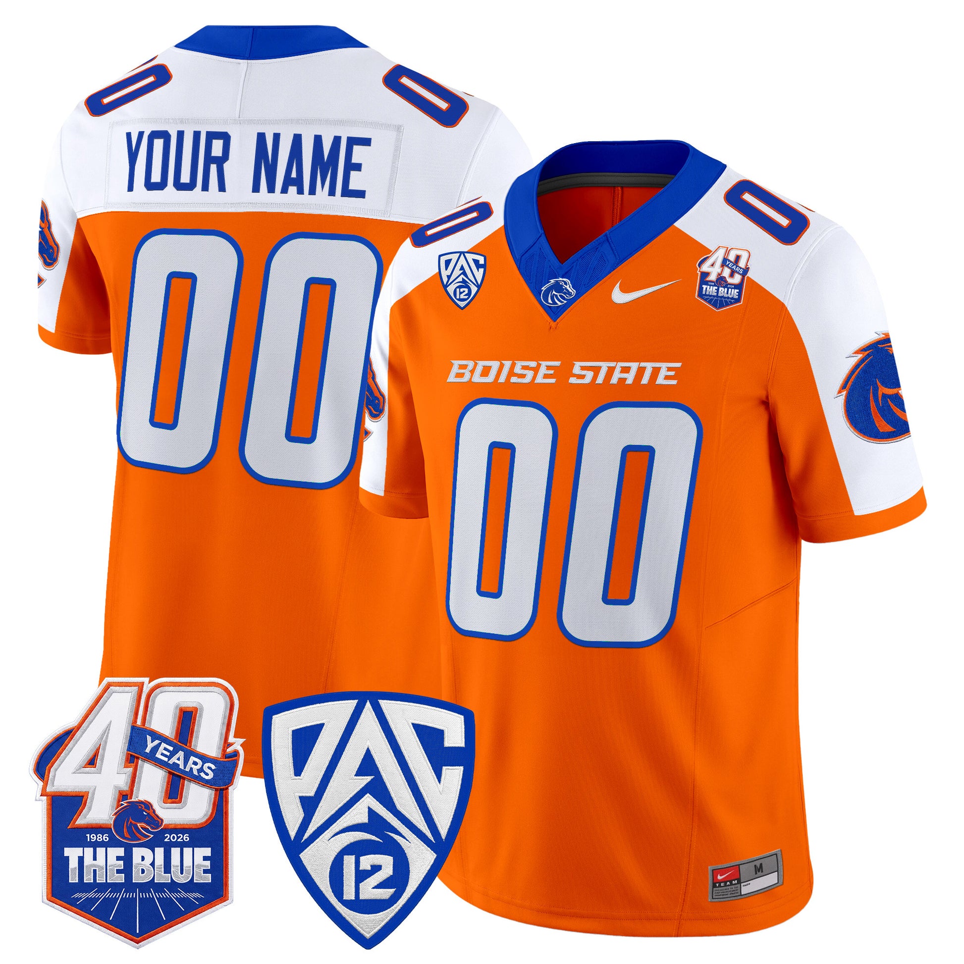 Boise State Broncos 2026 Vapor Limited Custom Jersey - 40th Anniversary Patch -  Stitched