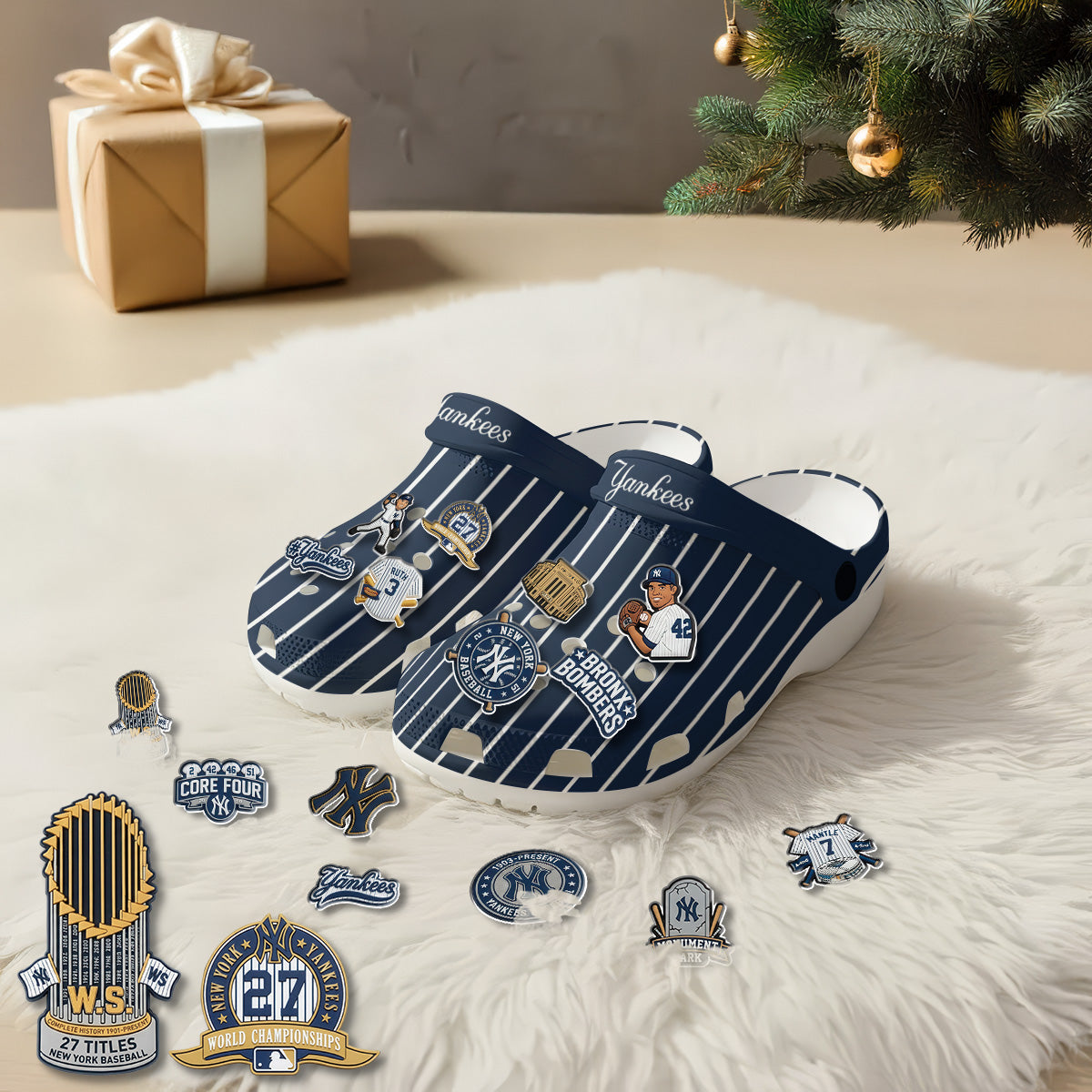 NY World Series Navy clogs - Charms Gift Set