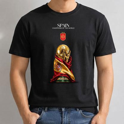 Spain 2026 Soccer Champions One Side Printed T-Shirt