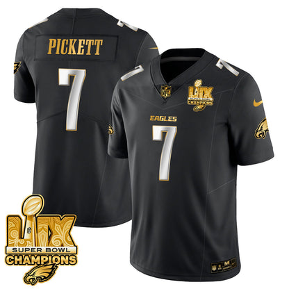 PHI Super Bowl LIX Champions Gold Trim Vapor Limited Jersey - All Stitched