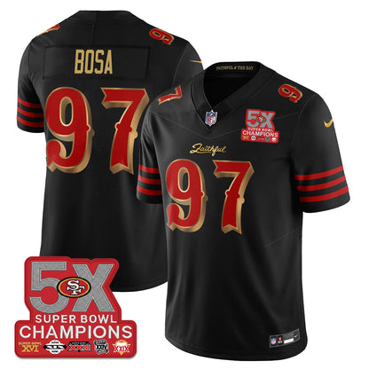 SF Rivalries 5-Time Champions Patch Vapor Limited Jersey - All Stitched