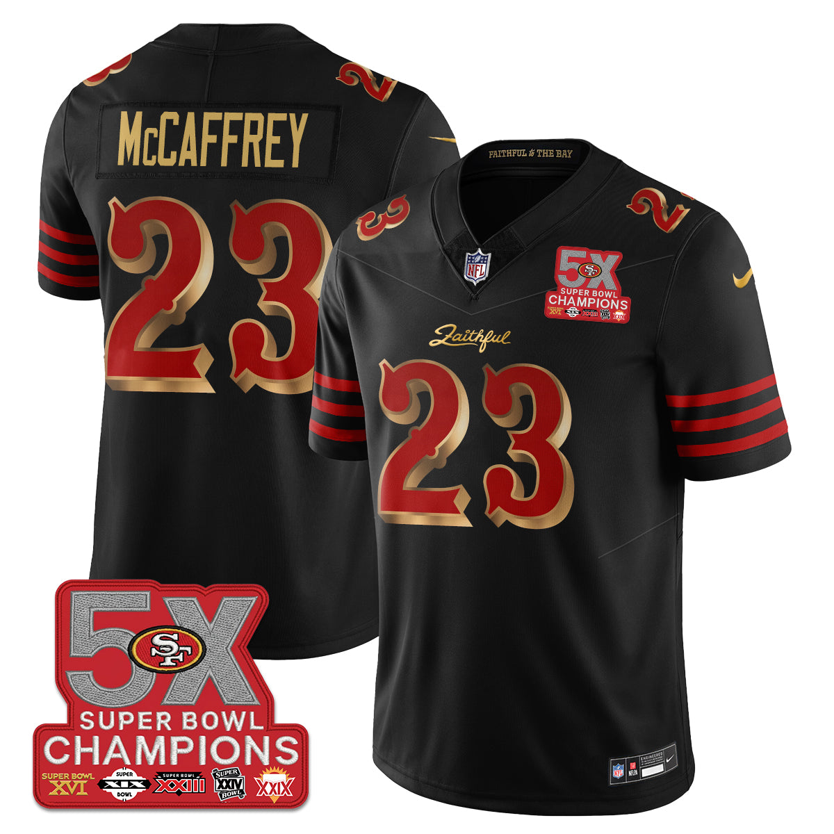 SF Rivalries 5-Time Champions Patch Vapor Limited Jersey - All Stitched