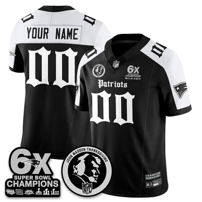 NE Gothic 6x Champions Patch Vapor Limited Jersey - John Madden Patch - All Stitched
