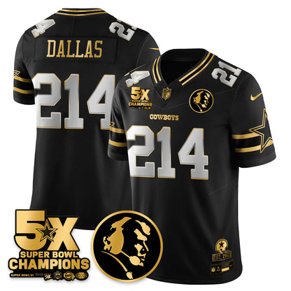 DAL 5-Time Champions Vapor Limited Gold Jersey - John Madden Patch - All Stitched