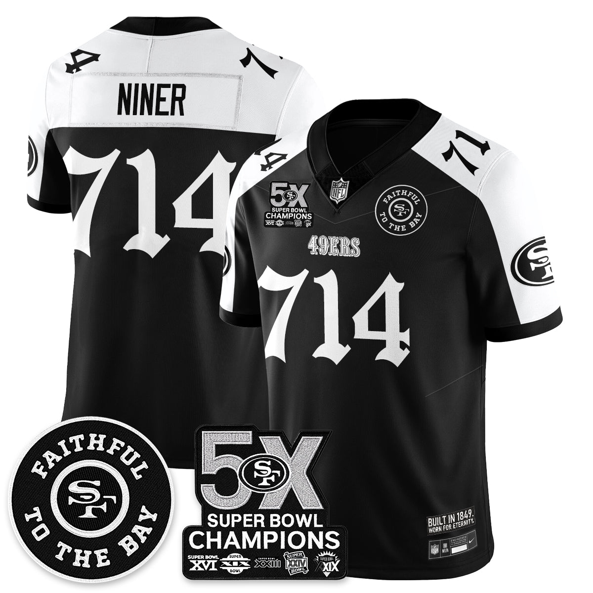 SF 5-Time Champions Gothic Vapor Limited Jersey - All Stitched