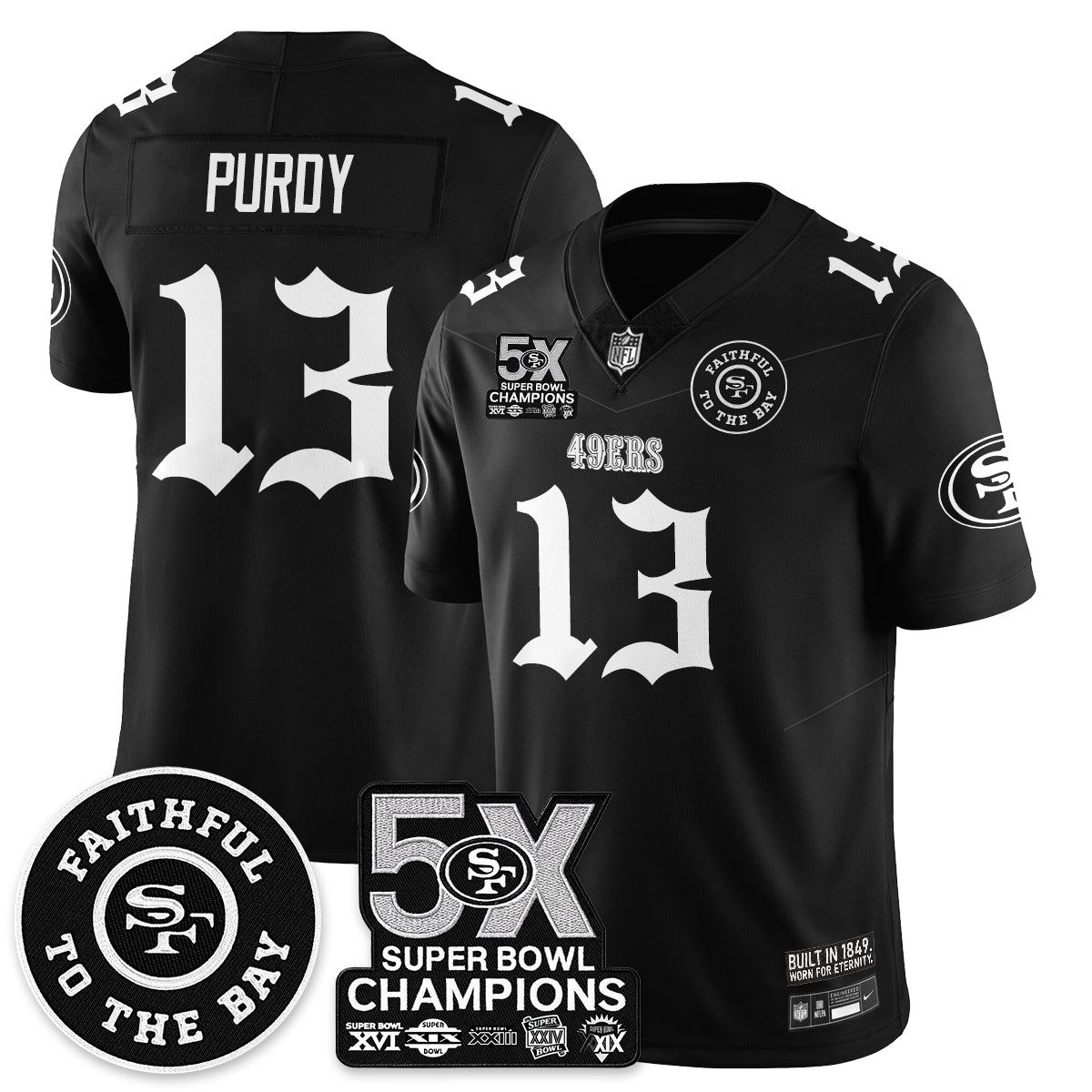 SF 5-Time Champions Gothic Vapor Limited Jersey - All Stitched