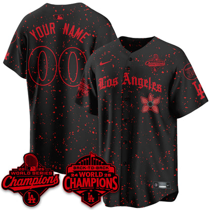 LAD 2025 World Series Champions x Stranger Things Vapor Premier Custom Jersey - All Stitched