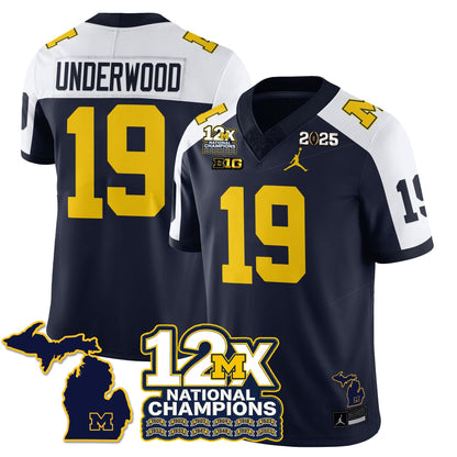 MICH 12x-Time National Champions Vapor Limited Football Jersey - All Stitched