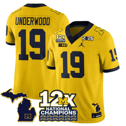 MICH 12x-Time National Champions Vapor Limited Football Jersey - All Stitched