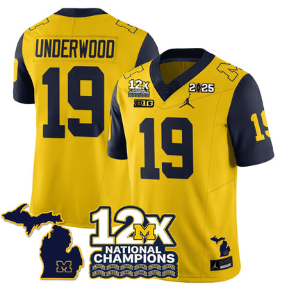 MICH 12x-Time National Champions Vapor Limited Football Jersey - All Stitched
