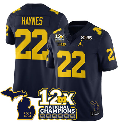 MICH 12x-Time National Champions Vapor Limited Football Jersey - All Stitched