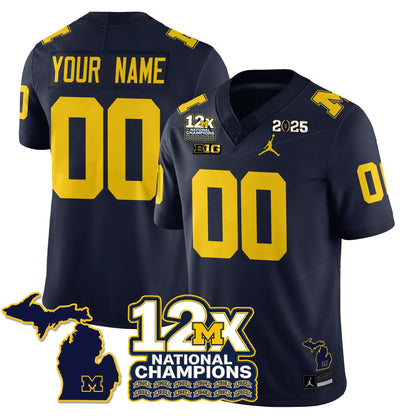 MICH 12x-Time National Champions Vapor Limited Football Jersey - All Stitched