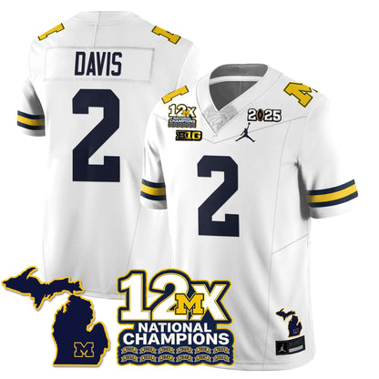 MICH 12x-Time National Champions Vapor Limited Football Jersey - All Stitched