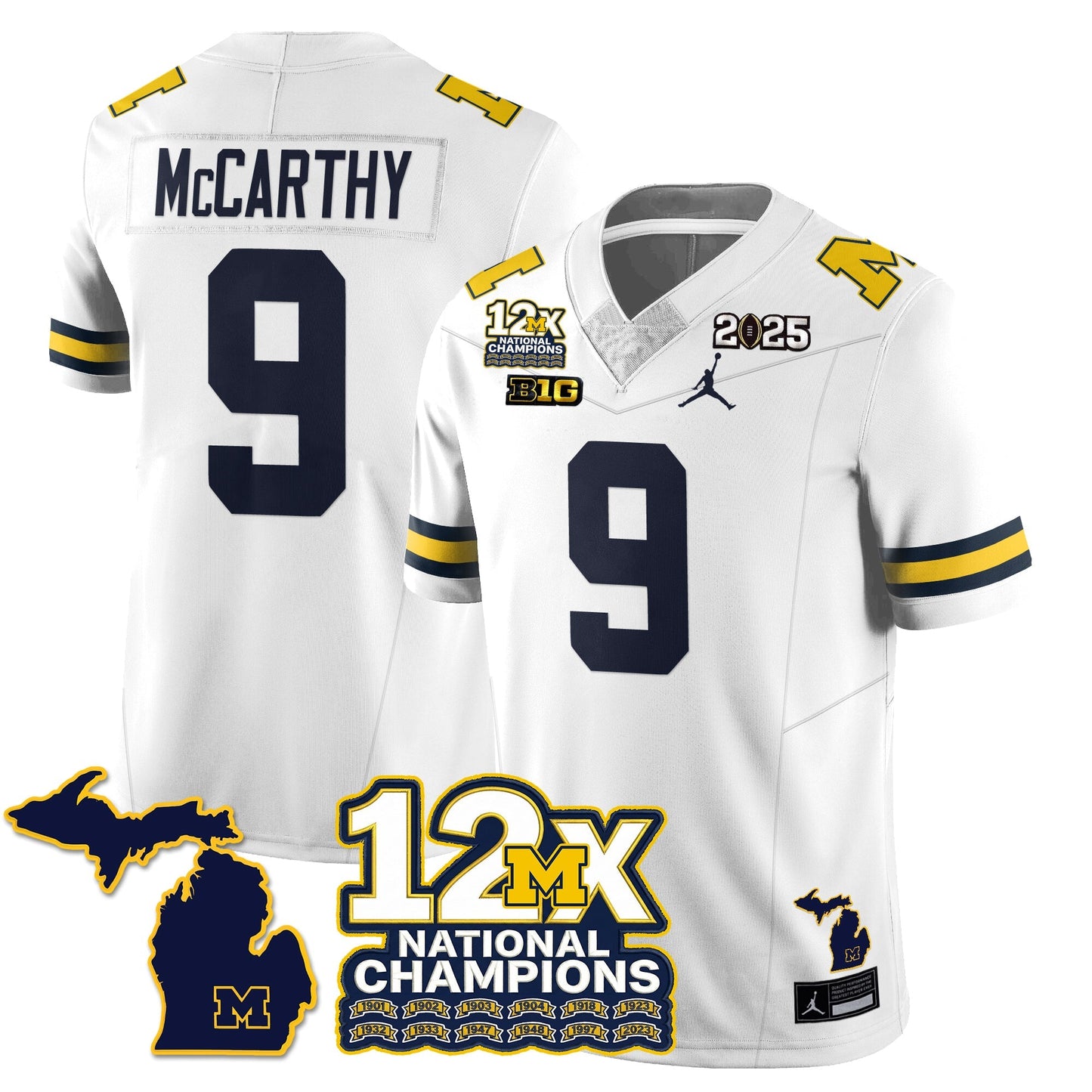 MICH 12x-Time National Champions Vapor Limited Football Jersey - All Stitched