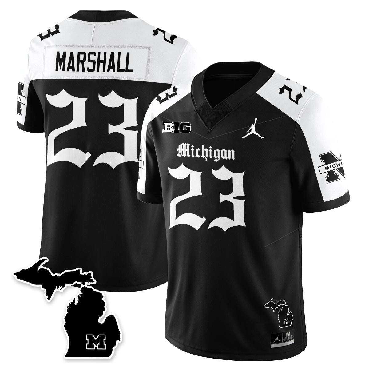 MICH Gothic Vapor Limited Football Jersey - All Stitched