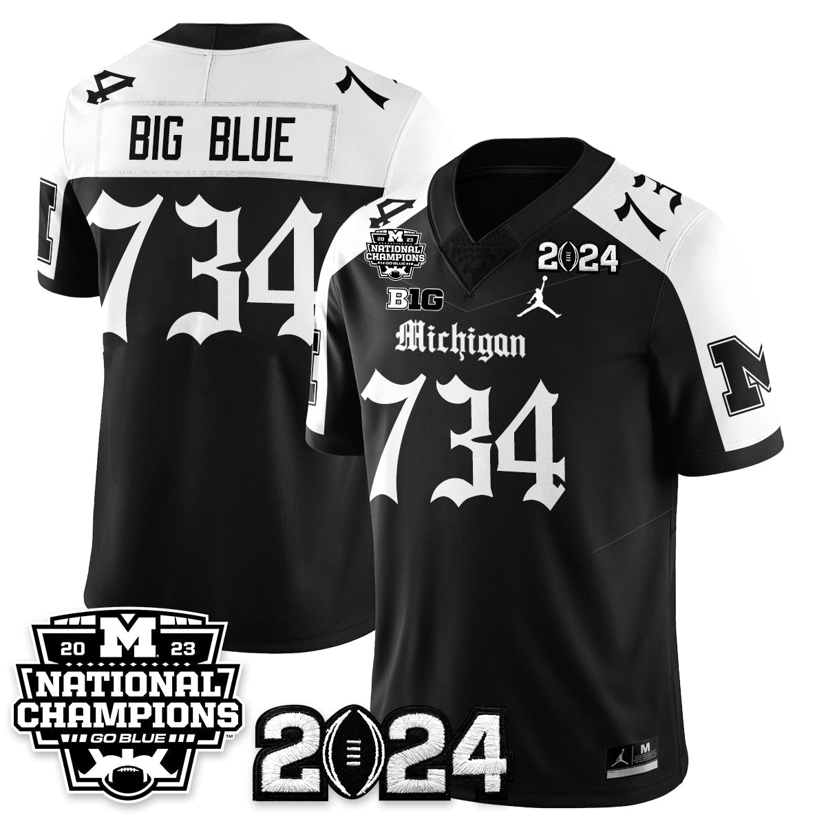 MICH Gothic 2023 National Champions Vapor Limited Football Jersey - All Stitched