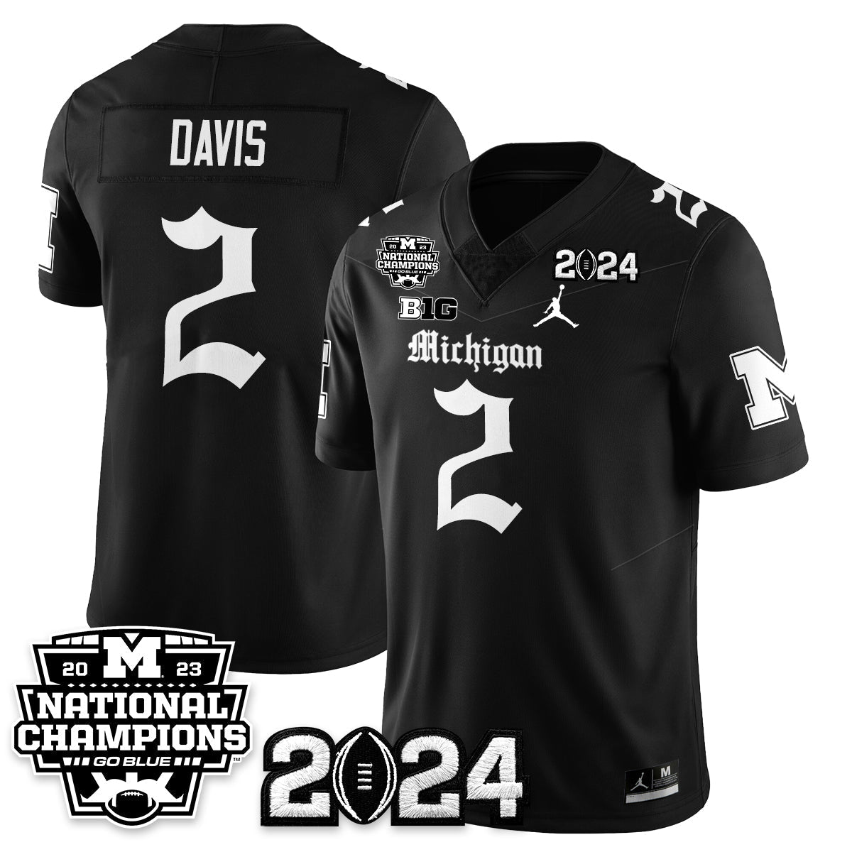 MICH Gothic 2023 National Champions Vapor Limited Football Jersey - All Stitched