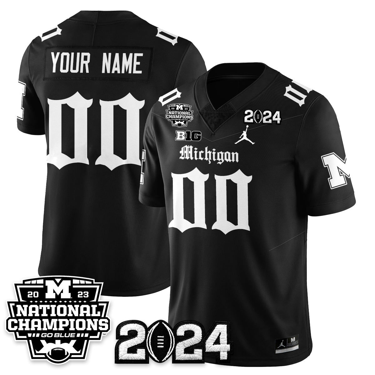 MICH Gothic 2023 National Champions Vapor Limited Football Jersey - All Stitched