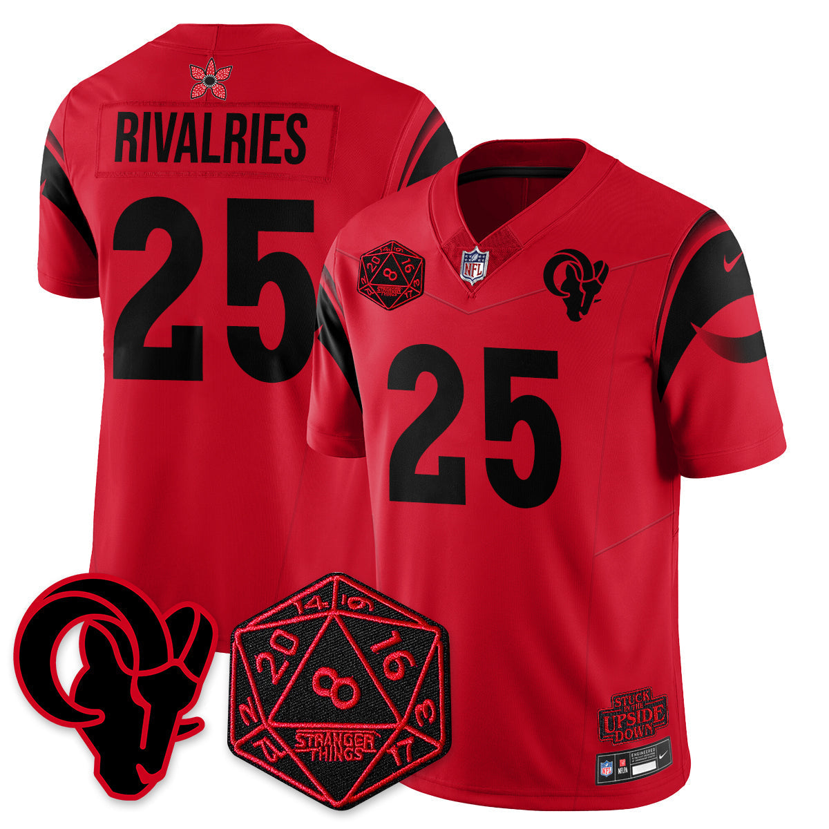 Los Angeles Rams Stranger Things Vapor Limited Jersey V2 - All Stitched