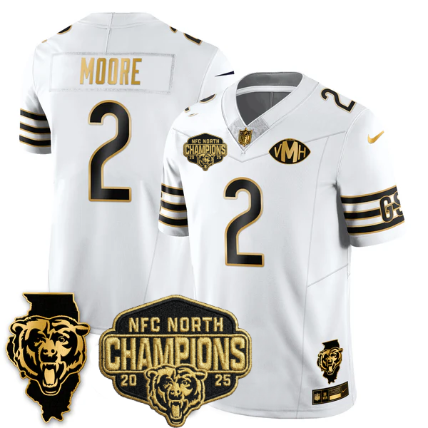 CHI NFC North Division Champions Vapor Limited Gold Jersey n2 - All Stitched