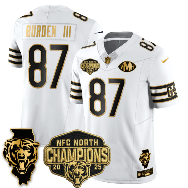 CHI NFC North Division Champions Vapor Limited Gold Jersey n2 - All Stitched