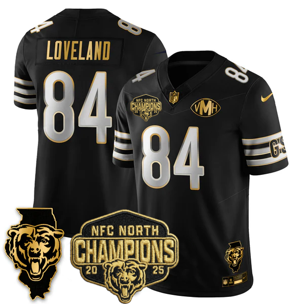 CHI NFC North Division Champions Vapor Limited Gold Jersey n2 - All Stitched