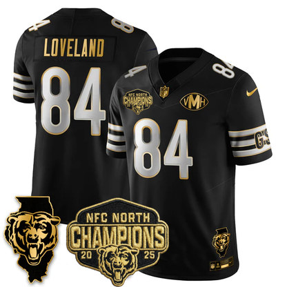 CHI NFC North Division Champions Vapor Limited Gold Jersey n2 - All Stitched