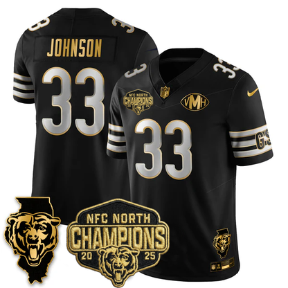 CHI NFC North Division Champions Vapor Limited Gold Jersey n2 - All Stitched