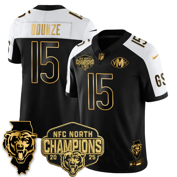 CHI NFC North Division Champions Vapor Limited Gold Jersey n2 - All Stitched