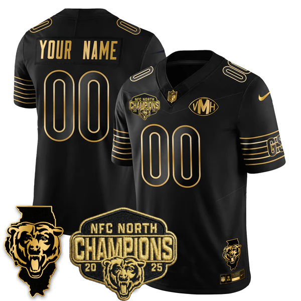 Custom CHI 2025 NFC North Champions Patch Jersey V2 - All Stitched