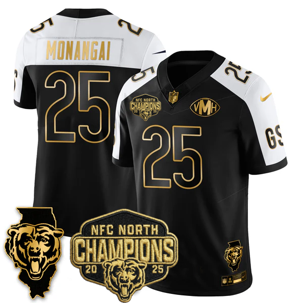 CHI NFC North Division Champions Vapor Limited Gold Jersey n2 - All Stitched