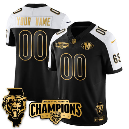 Custom CHI NFC North Division Champions Vapor Limited Gold Jersey - All Stitched
