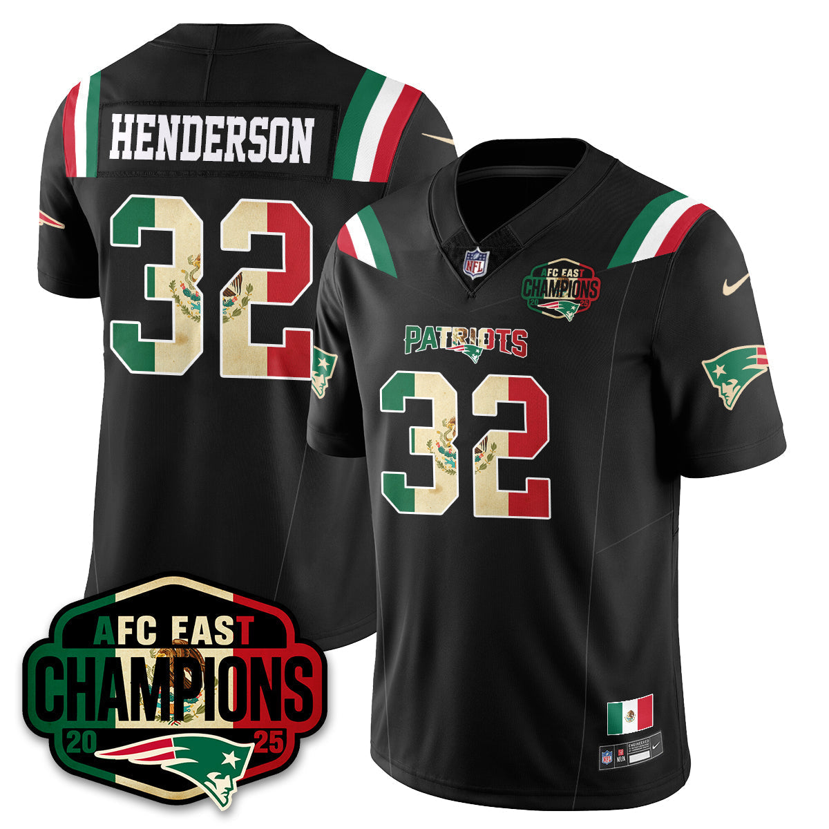 NE Mexico AFC East Division Champions Vapor Limited Jersey - All Stitched