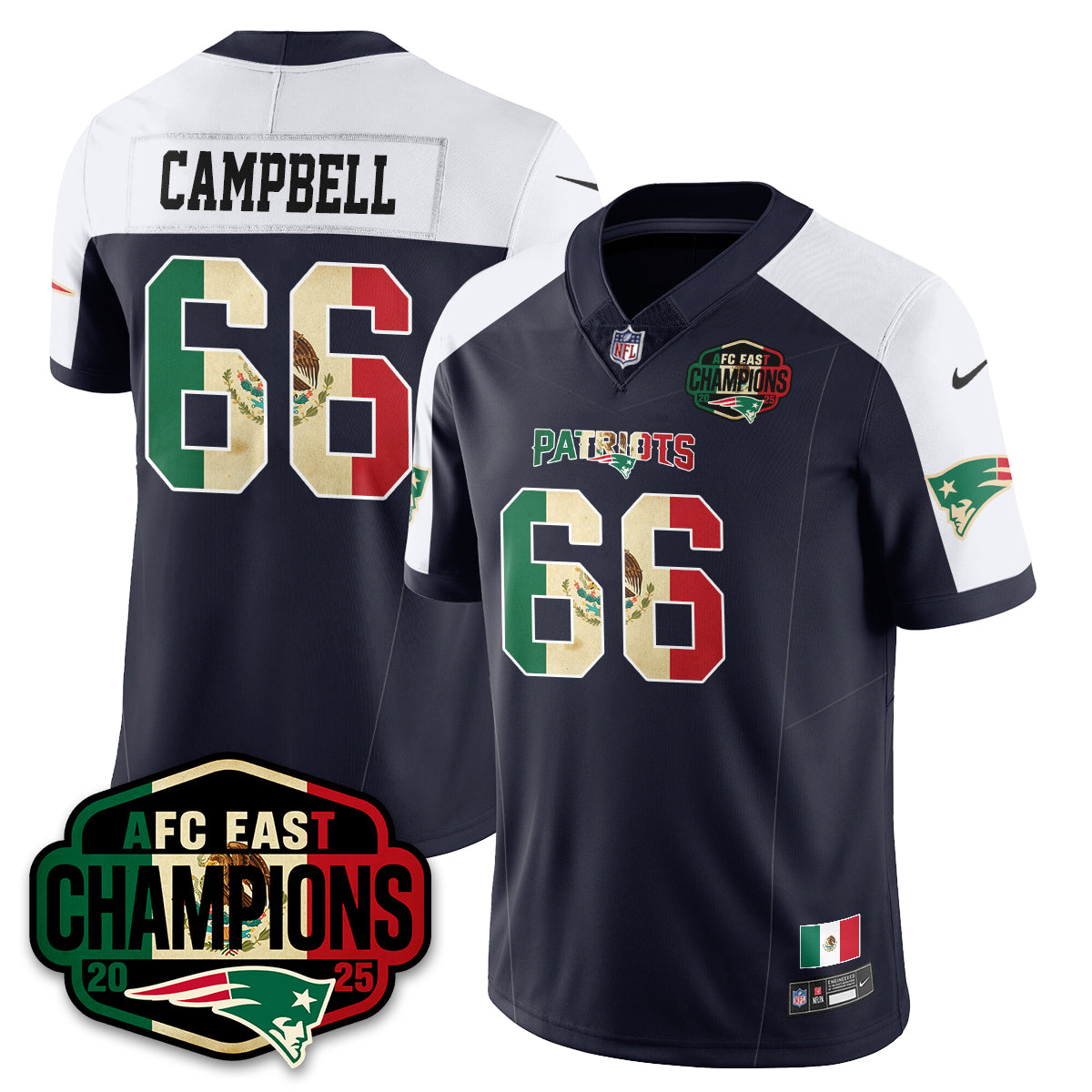 NE Mexico AFC East Division Champions Vapor Limited Jersey - All Stitched