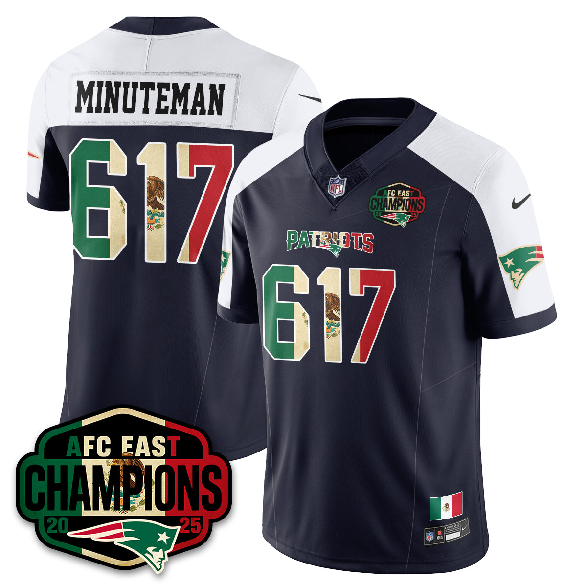 NE Mexico AFC East Division Champions Vapor Limited Jersey - All Stitched