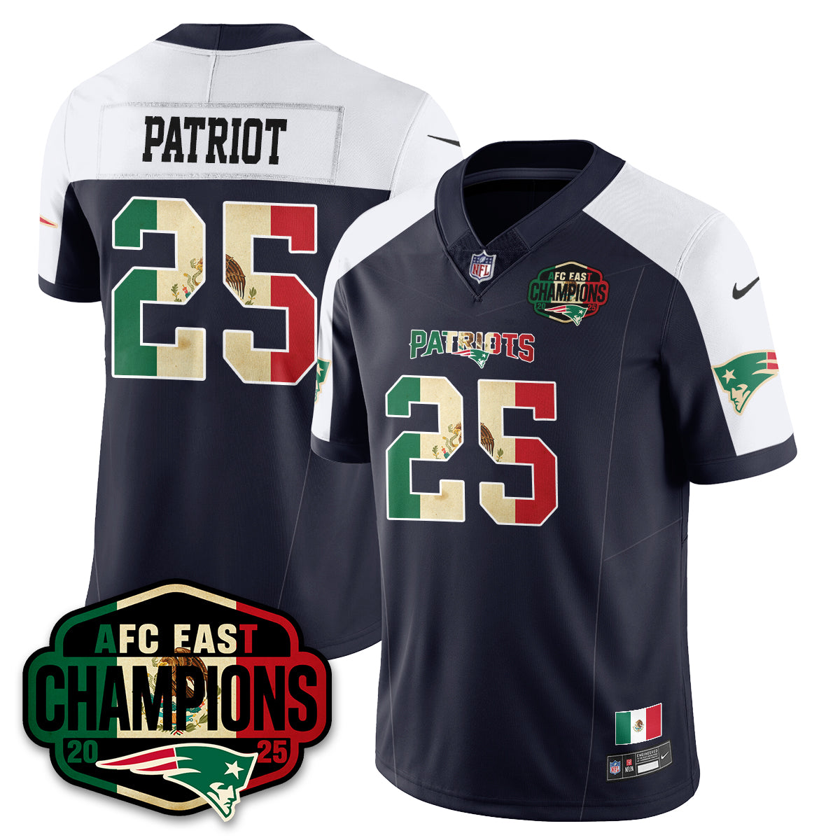NE Mexico AFC East Division Champions Vapor Limited Jersey - All Stitched