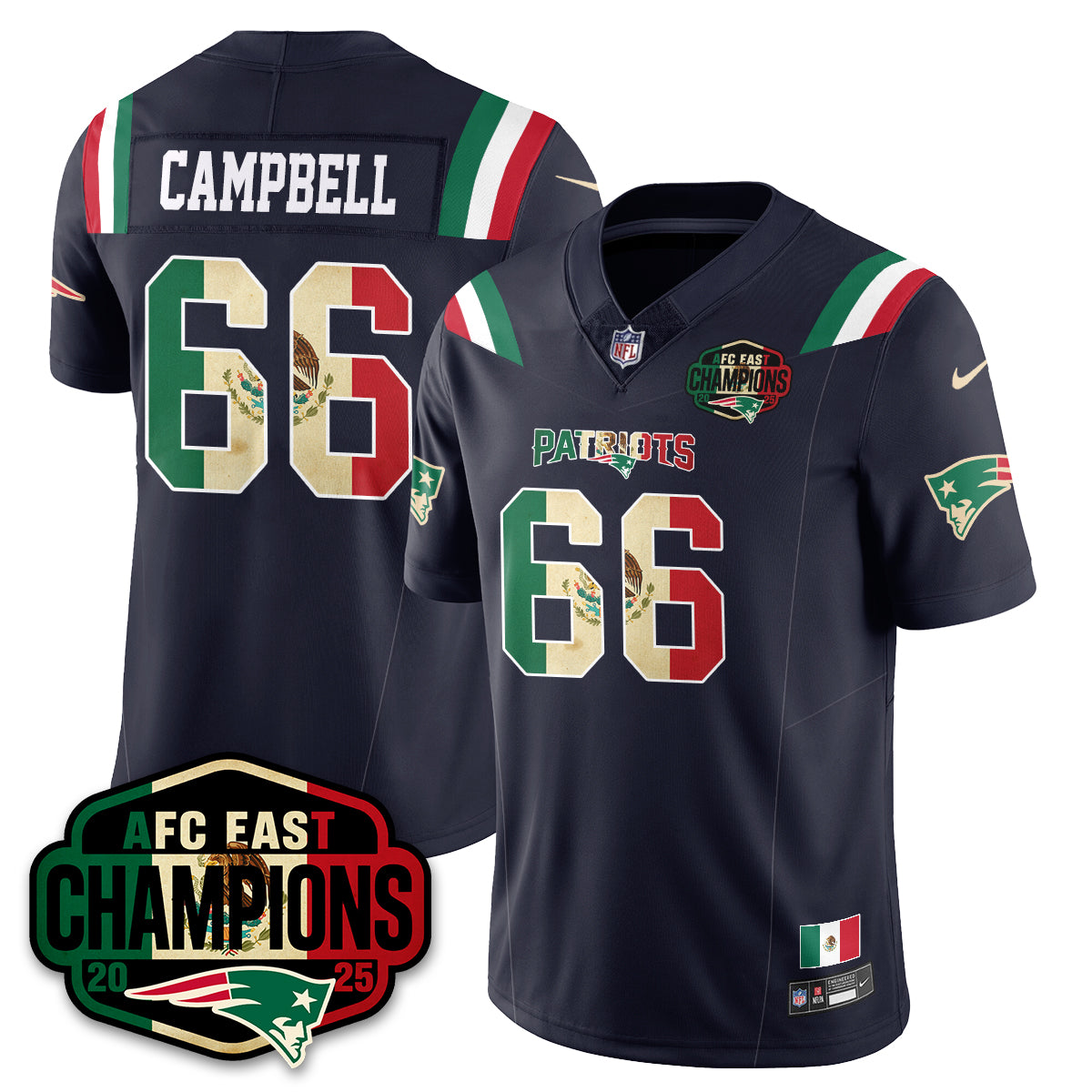 NE Mexico AFC East Division Champions Vapor Limited Jersey - All Stitched