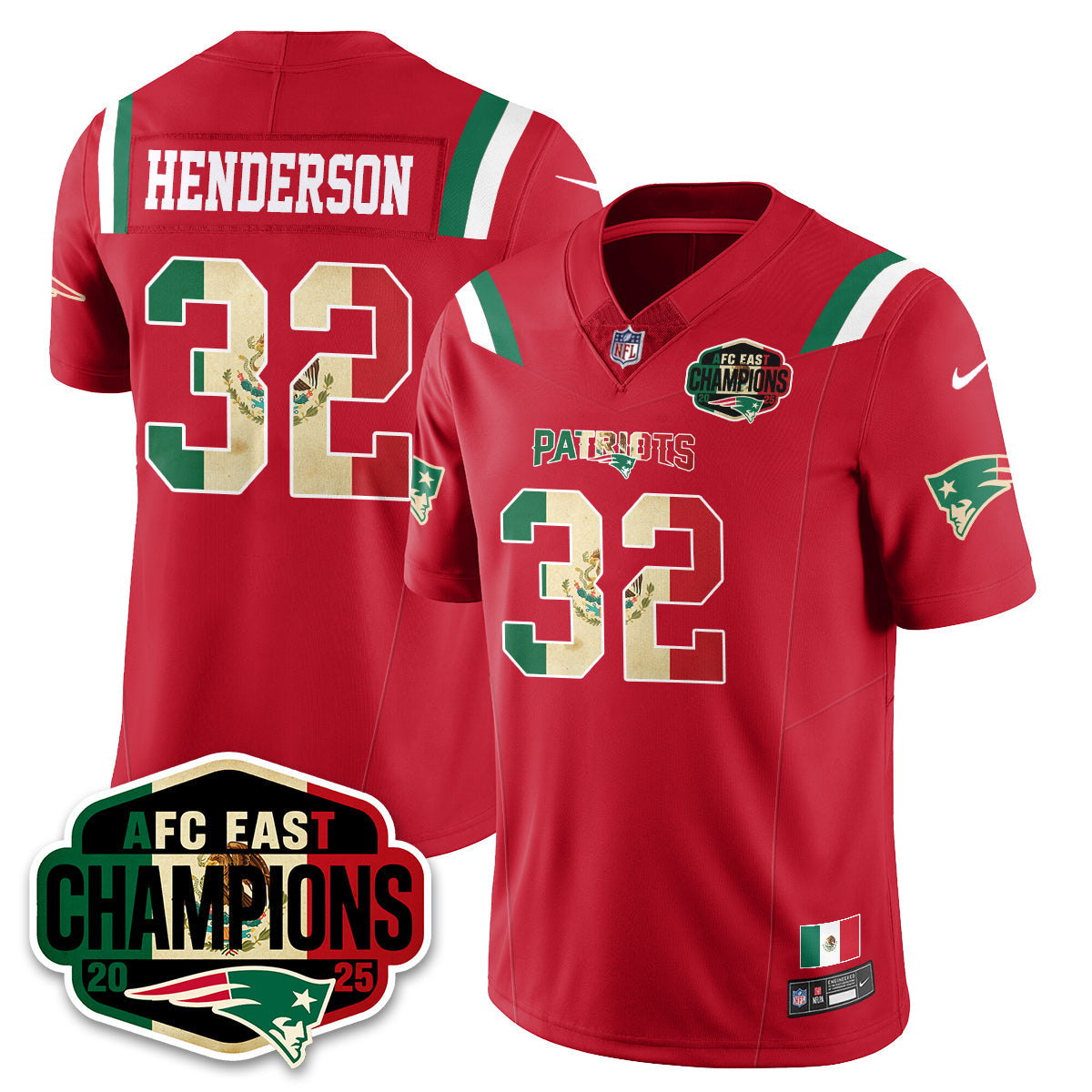 NE Mexico AFC East Division Champions Vapor Limited Jersey - All Stitched
