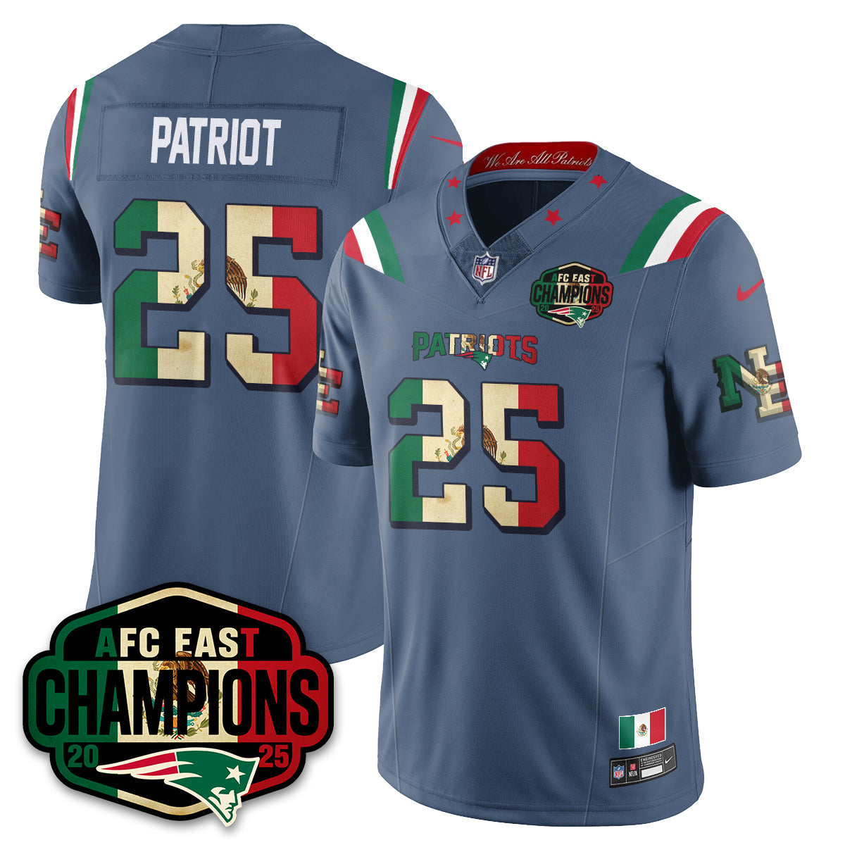 NE Mexico AFC East Division Champions Vapor Limited Jersey - All Stitched