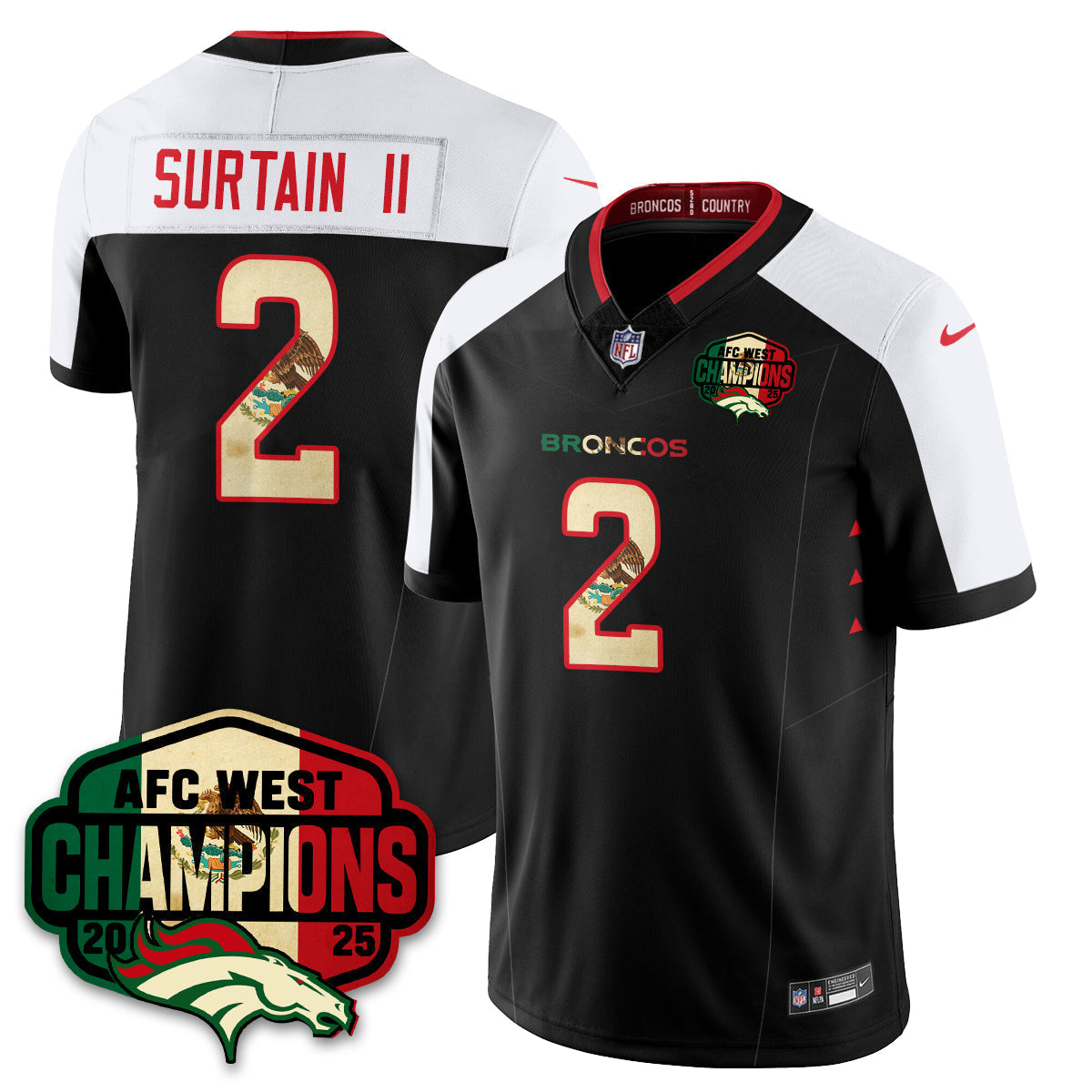 DEN Mexico AFC West Division Champions Vapor Limited Jersey - All Stitched