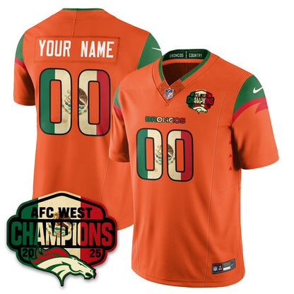 Custom DEN Mexico AFC West Division Champions Vapor Limited Jersey - All Stitched
