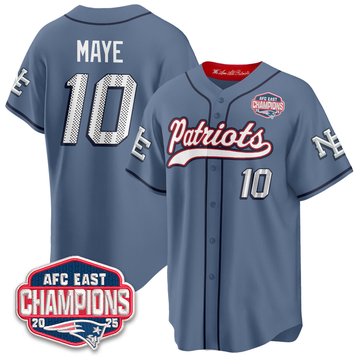 NE AFC East Division Champions Vapor Limited Baseball Jersey - All Stitched