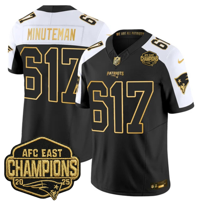 NE 2025 AFC East Champions Gold Vapor Limited Jersey - All Stitched